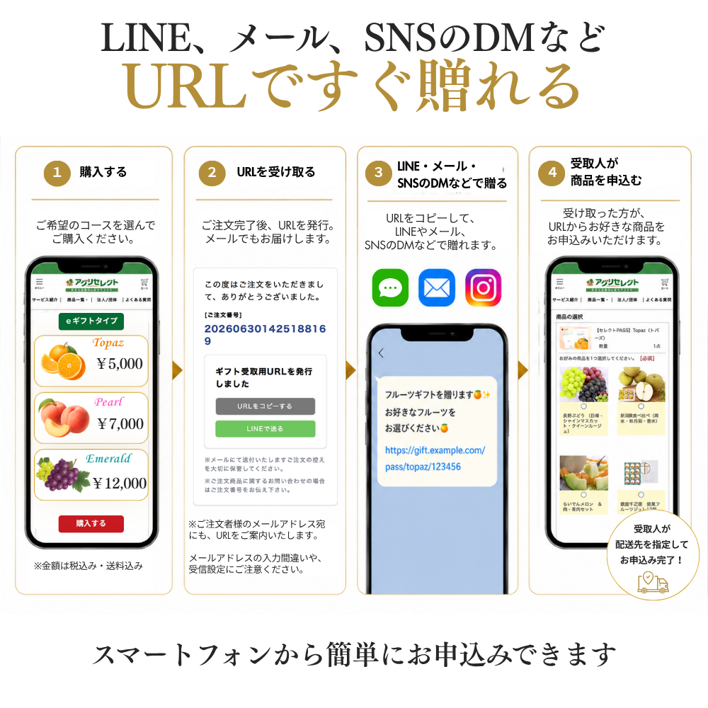 eギフトタイプで贈る流れ